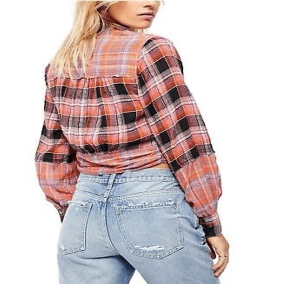 Free People We The Free‎ Womens Shirt First Bloom Plaid Multicolor Size Small - Picture 2 of 12